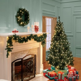 3-Piece Prelit Tree, Wreath and Garland Set, , large