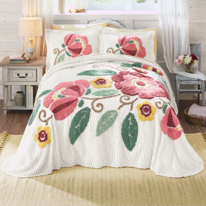 Spring Floral Chenille Sham, , large