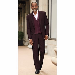 3-Piece Houndstooth Plaid Suit, , large
