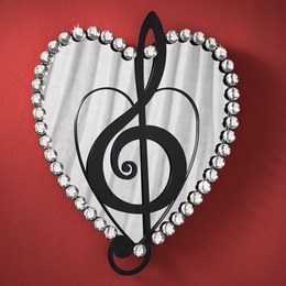 Heart Gem Treble Clef Wall Art, , large
