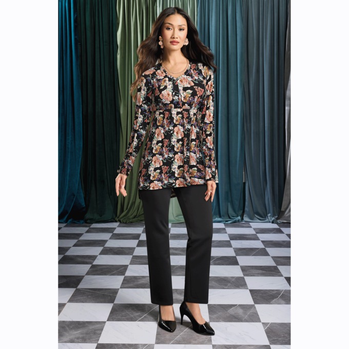 Ivy Printed Knit Tunic, , large