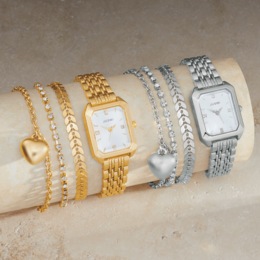 Watch &amp; 3-Piece Bracelet Set, , large