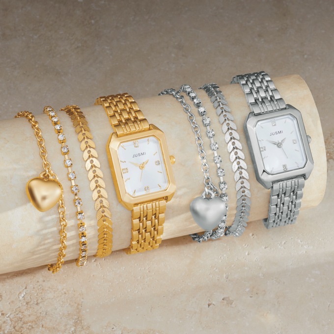 Watch & 3-Piece Bracelet Set, , large