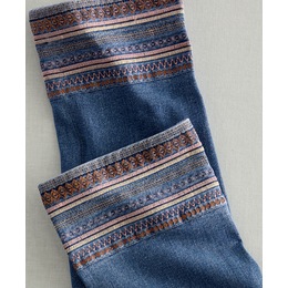 Metallic Embroidered Jean, , large