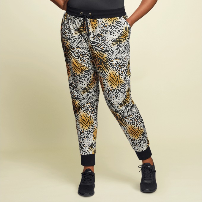 Printed French Terry Active Set with 3/4 Zip, , large