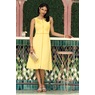Reiana Fit-and-Flare Dress with Embroidered Rose Detail and Scalloped Edging, , large
