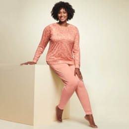 2-Piece Long-Sleeve Floral PJ Set with Jogger Pant, , large