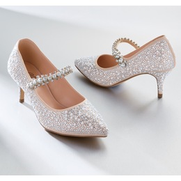 Midnight Velvet Pearl and Rhinestone Pump, , large