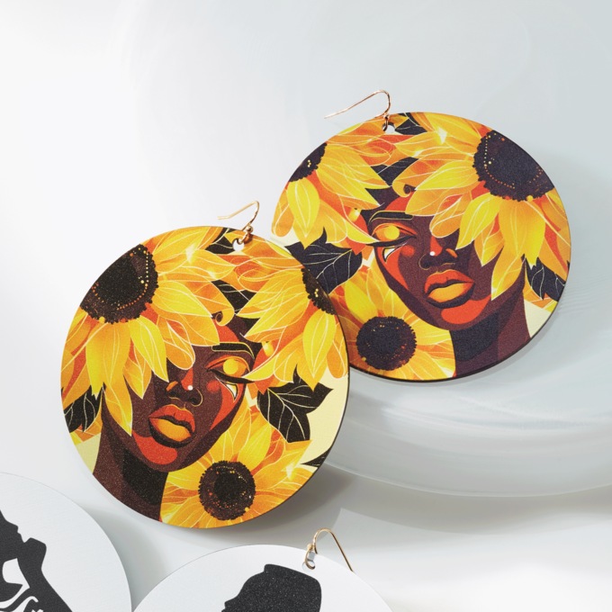 Art Image Earrings, , large