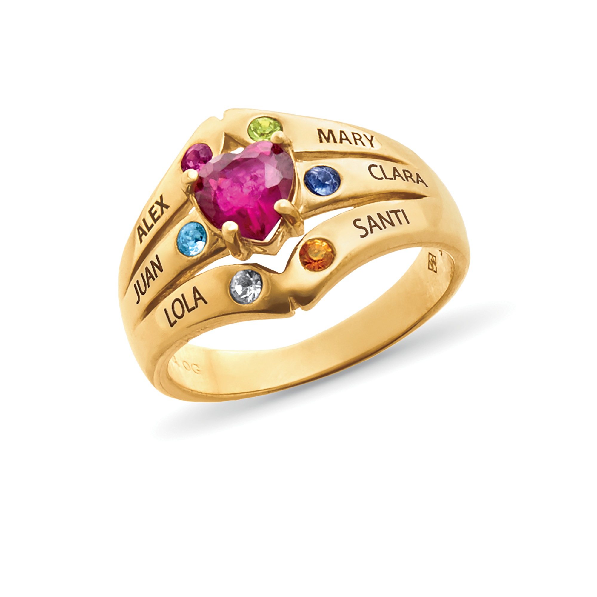 Mom &amp; Family Birthstones Ring, , large