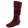 Amanda D'Laurie Tall Scrunch Boot: Rich Faux Suede with 1" Wedge Heel, , large