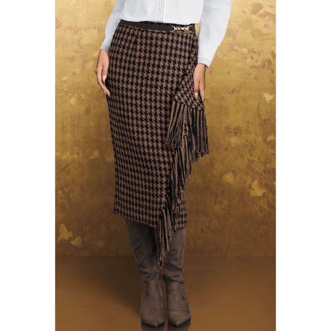 Hampton Houndstooth Skirt, , large