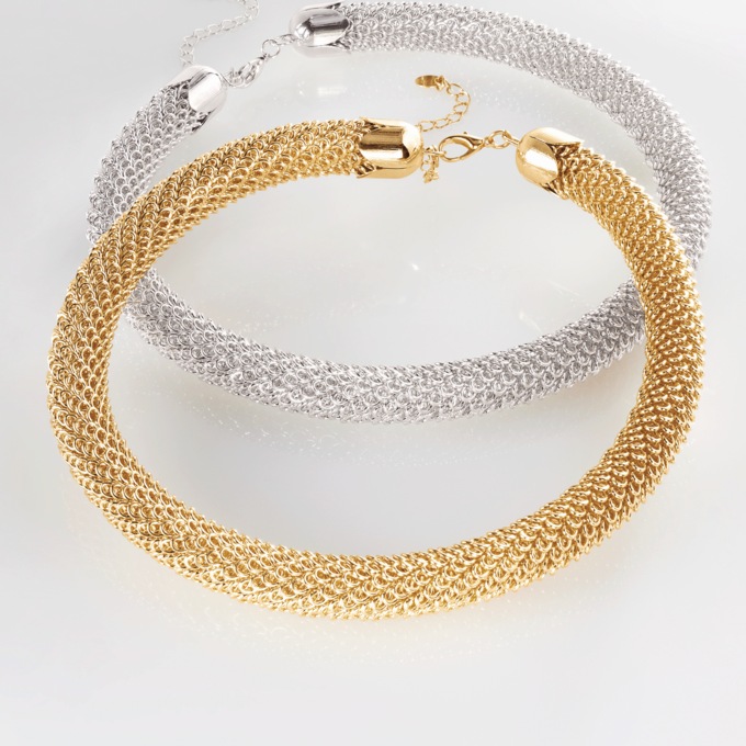 Flexible Metal Mesh Necklace, , large