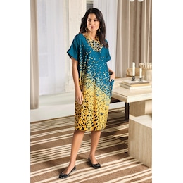 Shenna Diagonal-Print Women's Jersey T-Shirt Dress with Pockets, , large
