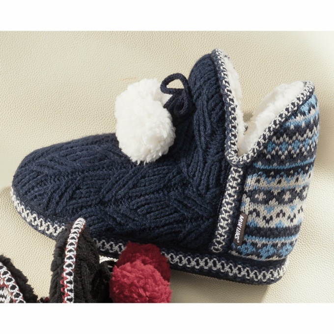 MUK LUKS Amira Slipper Bootie, Dark Sapphire, large