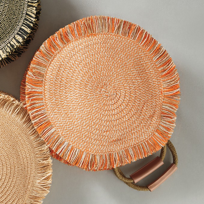 Fringe Circle Bag, Orange, large