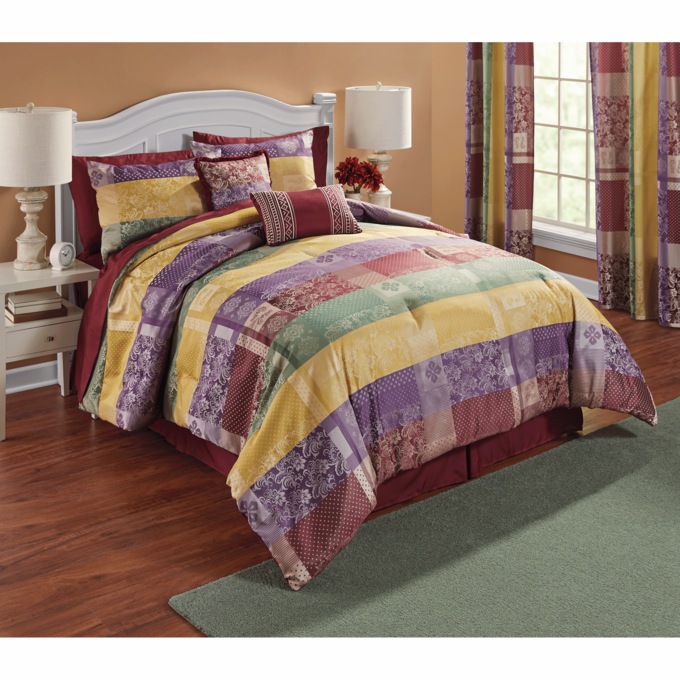Naples 10-Piece Jacquard Comforter Set, Panel Pair and Valance, , large