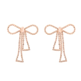 Crystal Bow Drop Earrings, , large