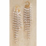 Faux-Pearl Tassel Hoops, , large