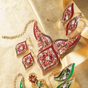 Crystal Enamel Necklace, , large