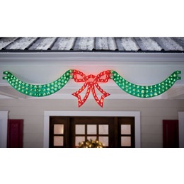 Dazzling Lighted Swag &amp; Bow, , large