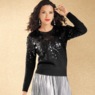 Shona Cascading Sequin Women's Sparkle Sweater, , large