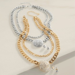 Crystal Disc Multi-Strand Necklace &amp; Earring Set, , large