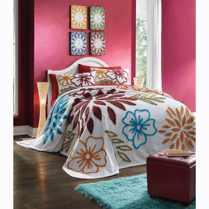 Summer Floral Chenille Sham, , large