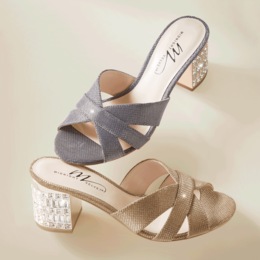 Midnight Velvet Rhinestone-Heel Slide, , large