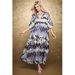 Essence Maxi Caftan with Adjustable Front Drawstring Waist, , large