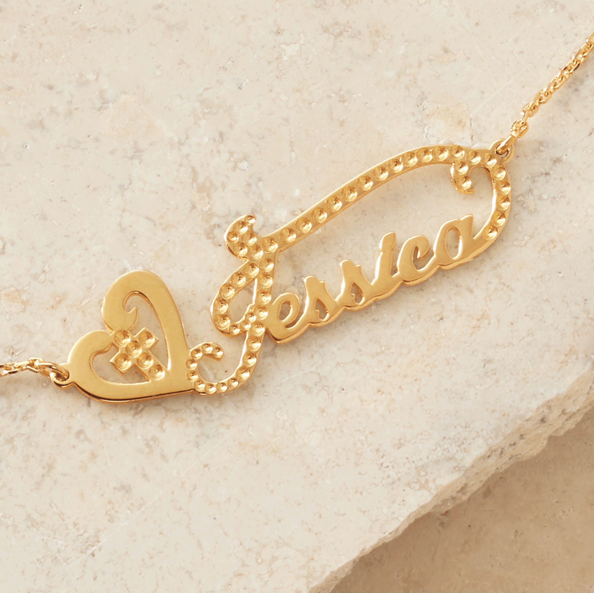Name Heart-Cross Necklace, , large