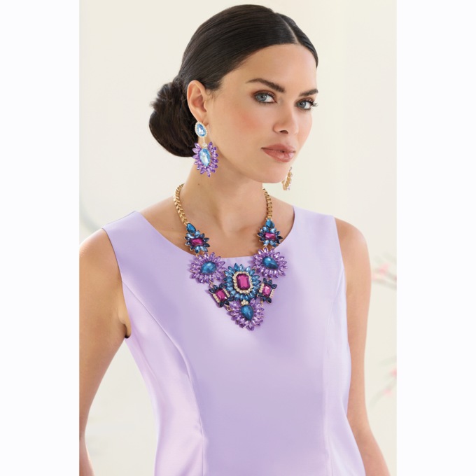 Crystal Bib Necklace & Earring Set, , large