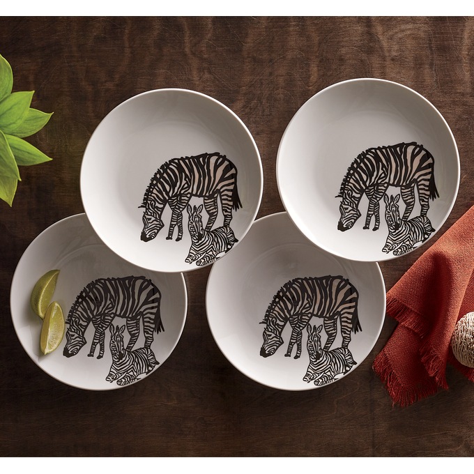 4-Piece Safari Salad Plate Set, , large