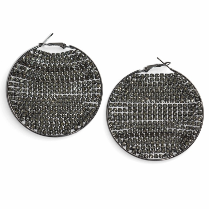 Crystal Circle Strand Earrings, , large