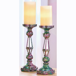 Set of 2 Iridescent Candleholders, , large