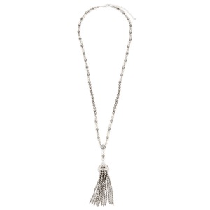 Faux-Pearl Tassel Necklace, , large