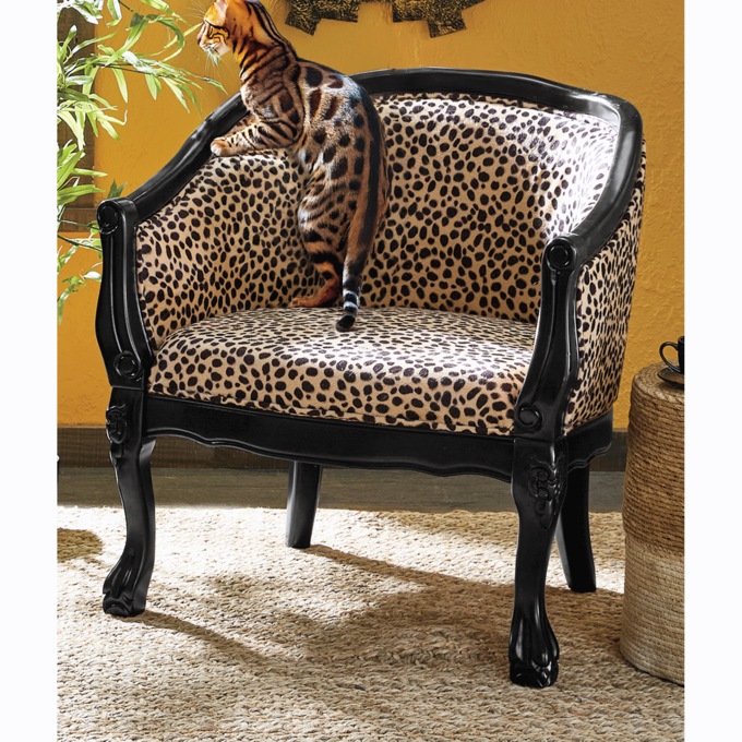 Sophia Cheetah-Print Chair, , large