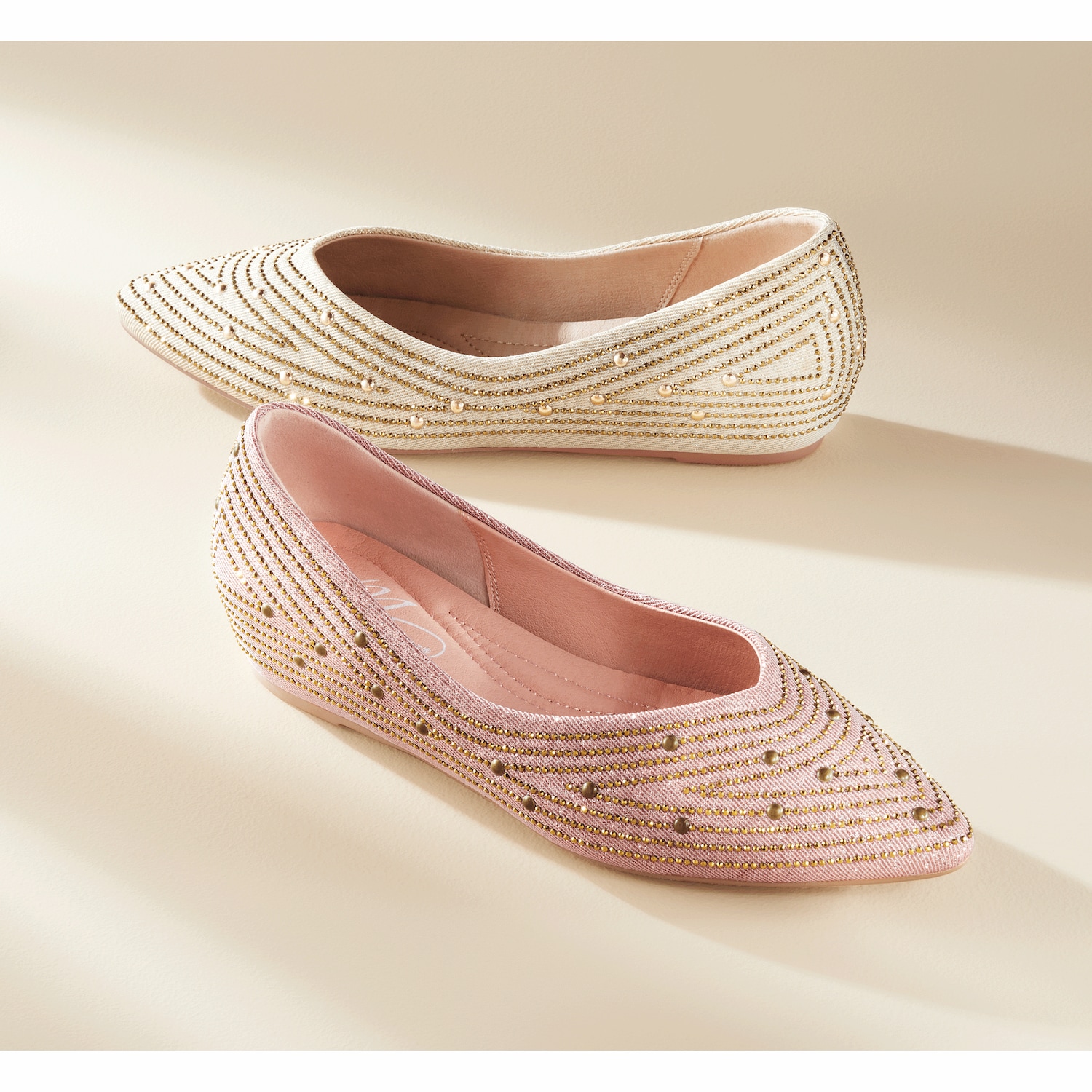 Midnight Velvet Studded Flat Midnight Velvet