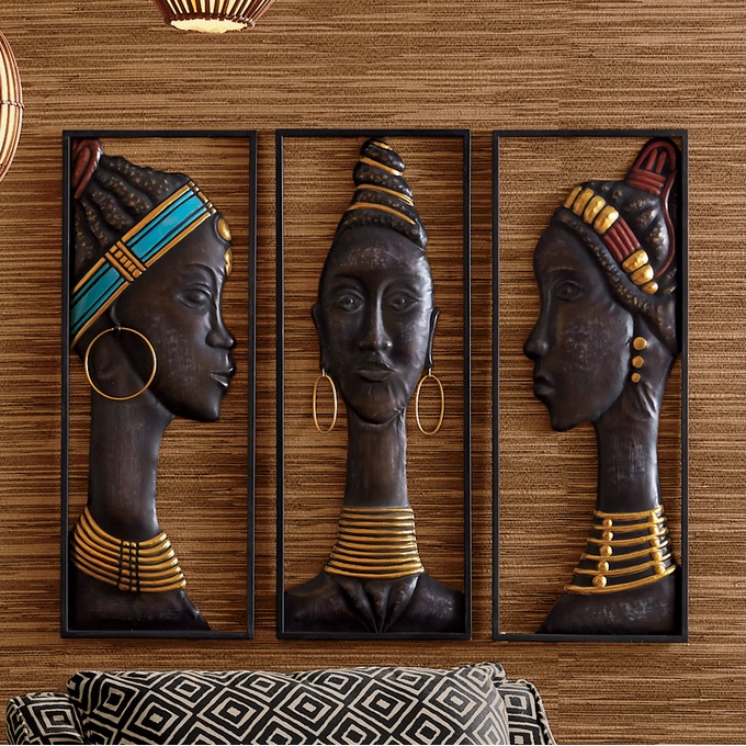 3 Piece Warrior Women Wall Decor Set Midnight Velvet
