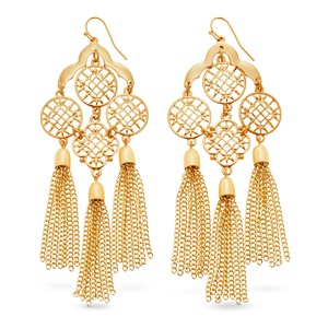 Medallion/Tassel Earrings, , large