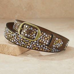 Studded Leather Belt, , large