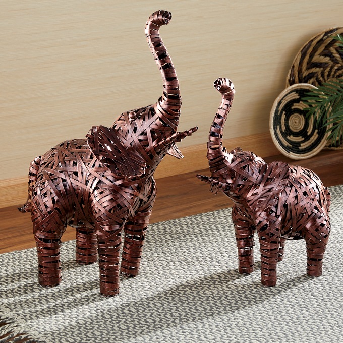 Woven Metal Elephant Decor Midnight Velvet Woven Metal Elephant Decor Midnight