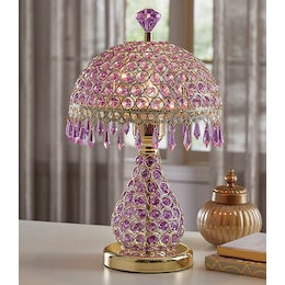 Crystal Table Lamp, Purple, large