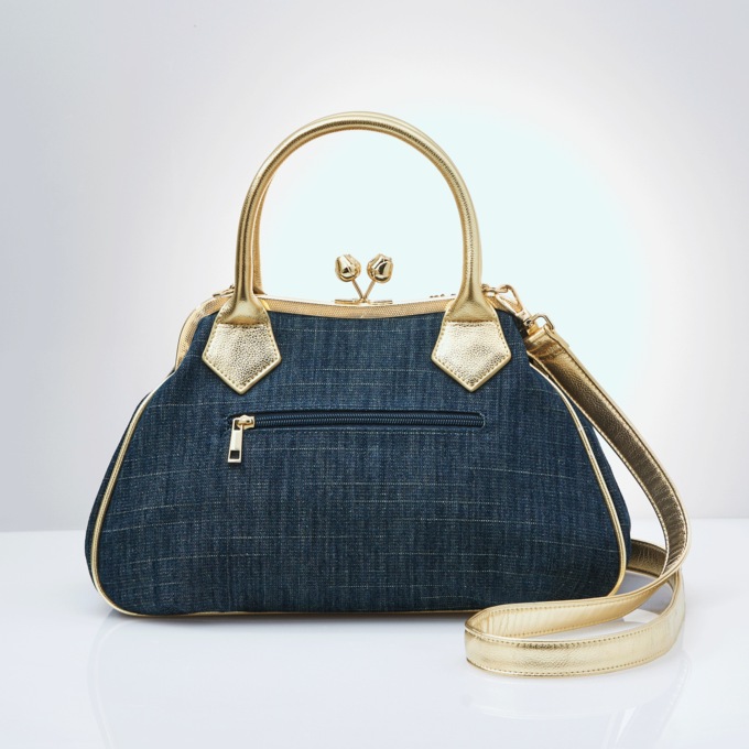 3D Floral Denim Satchel | Midnight Velvet