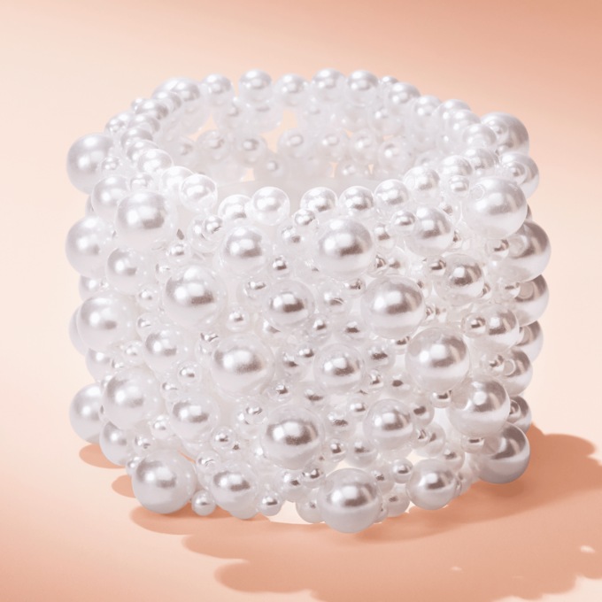 Faux-Pearl Stretch Bracelet, Faux Pearl, large