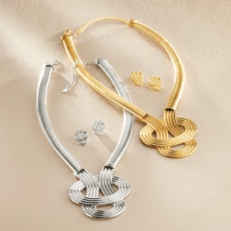 Loop/Cast Necklace &amp; Earring Set, , large