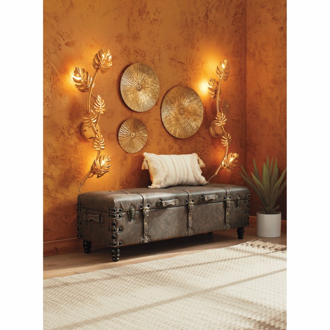 Lee Buckle Storage Bench, Brown, large