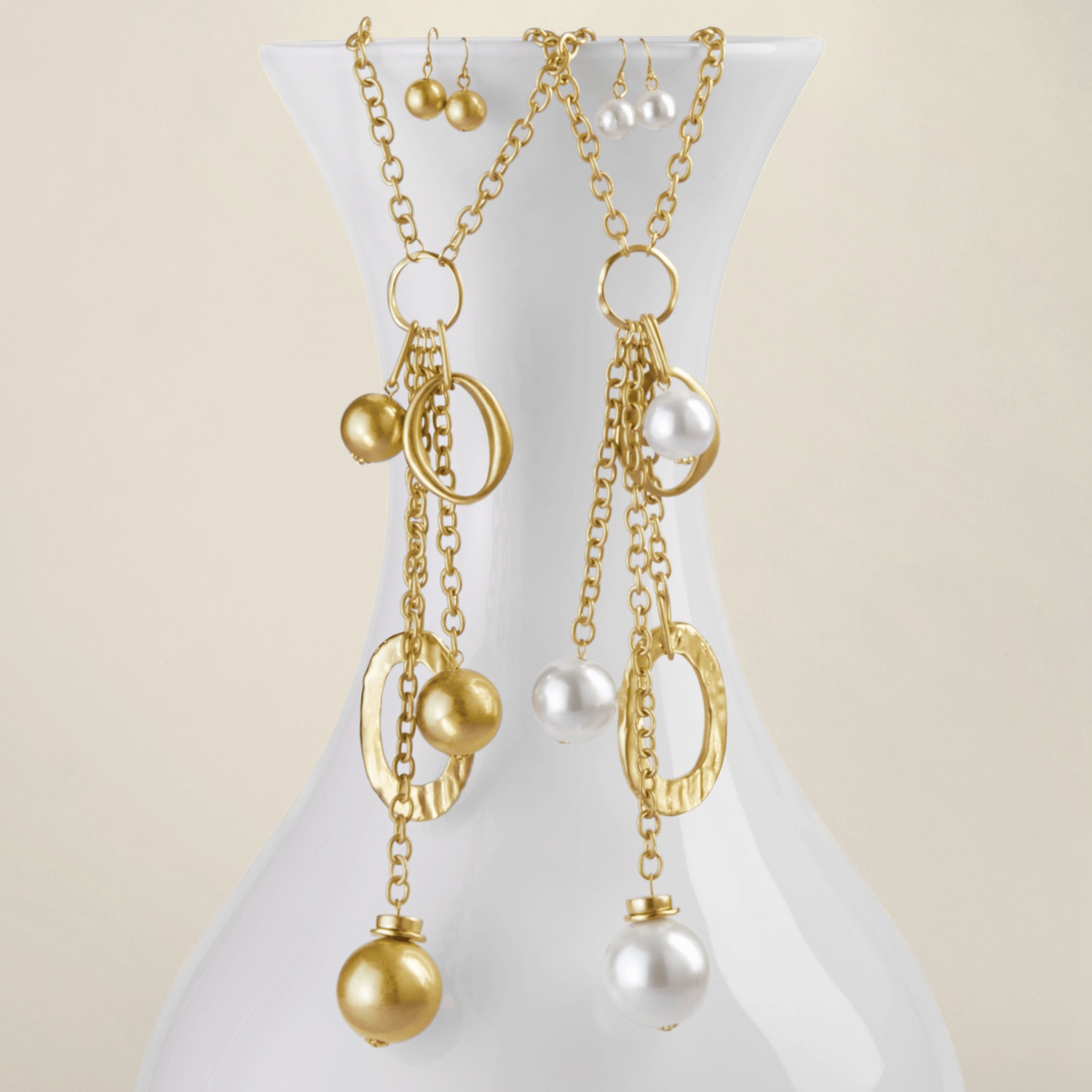 Charms and Chains Pendant Necklace & Earring Set Midnight Velvet