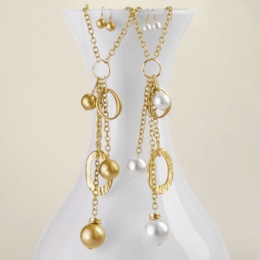 Charms and Chains Pendant Necklace &amp; Earring Set, , large