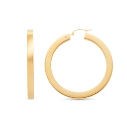 14K Gold Nano Diamond Resin Large Hoops, , large